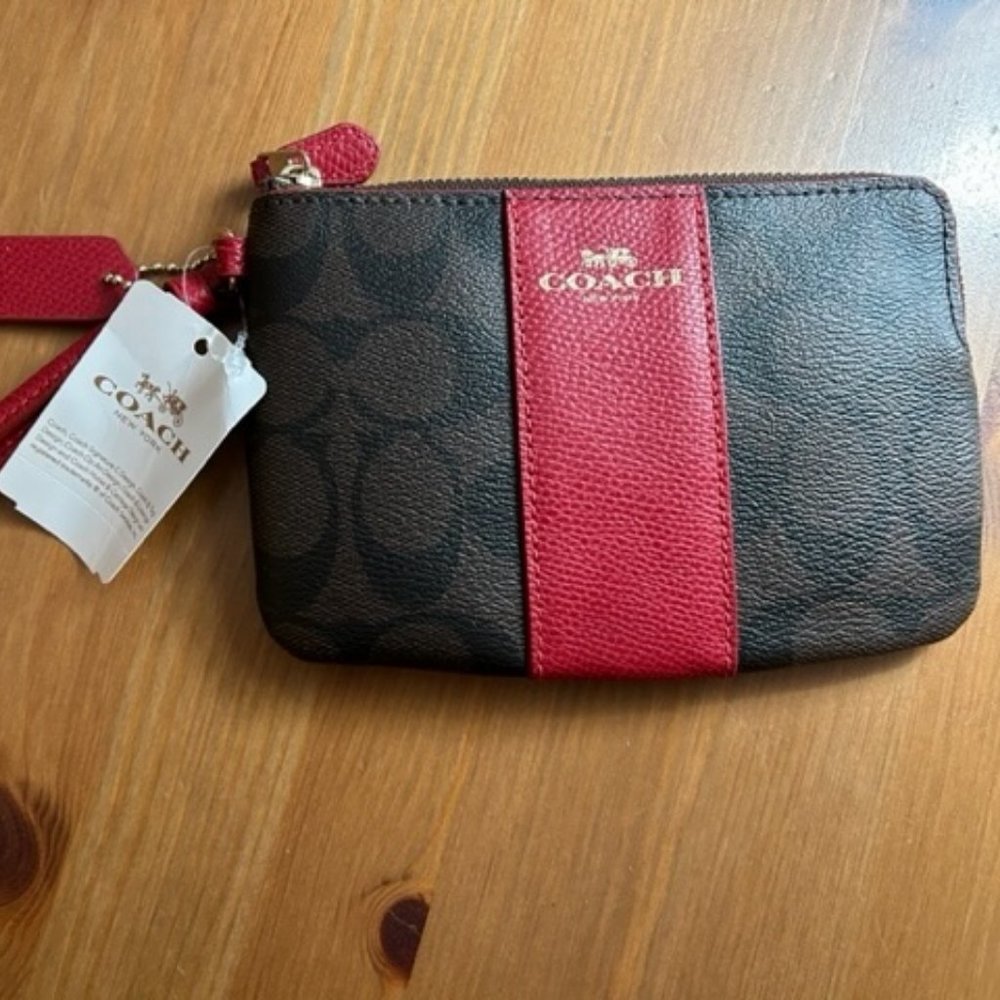 NWT Coach signature wristlet